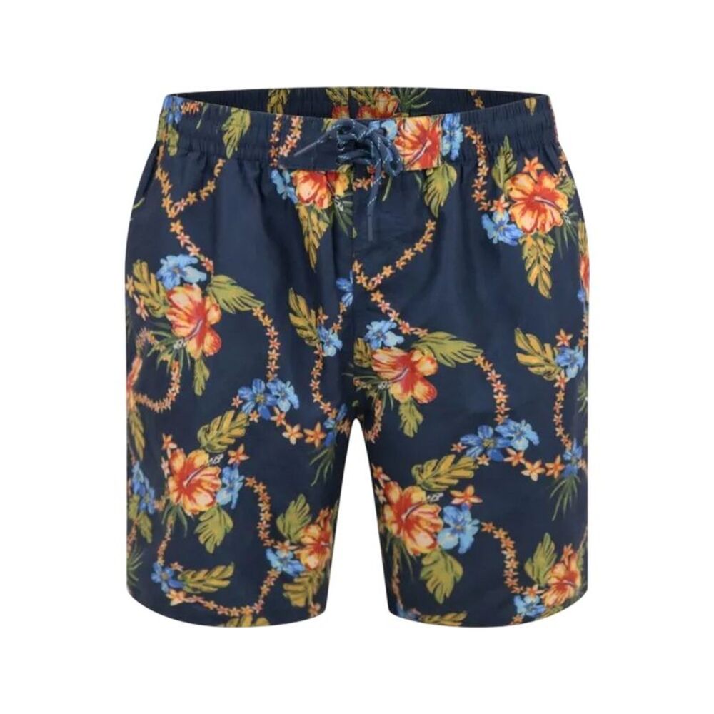 Duke Mens Dawson D555 Hawaiian Kingsize Swim Shorts / Navy